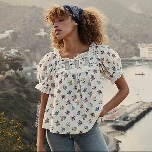 Doen Frances top : Fleurs de Jonquille NWT